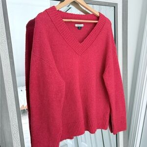 🦋 $15 American Eagle Red V-Neck Knit Sweater